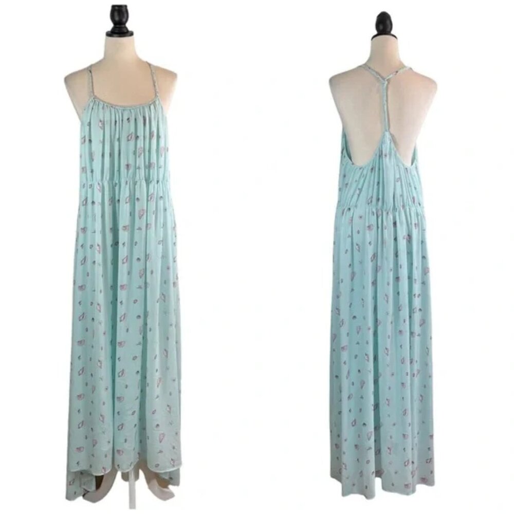 Wildfox Aqua Floral Maxi Dress Small